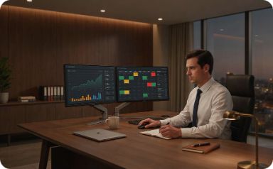Hotel leader using multiple dashboards